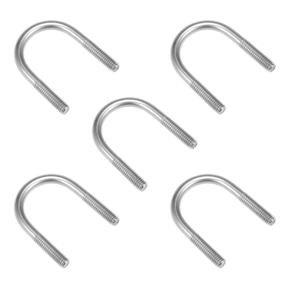 sourcing map U-Bolts 5pcs 1.42"(36mm) Inner Width 60mm Length M8-1.25x60mm 304 Stainless Steel U-Bolt Fastener for 33mm Pipe Dia