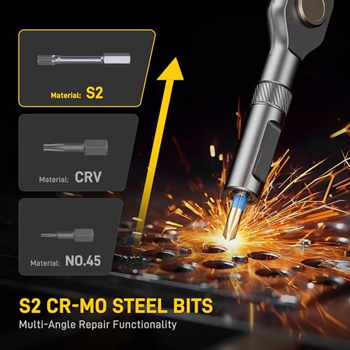 42 in 1 Magnetic Screwdriver, Screwdriver Set, Multi Bit Ratcheting Screwdriver Set with Storage Case Repair Tool Kit for Computer, Eyeglass, Bicycles, Watch, Ring Doorbell, Furniture and DIY