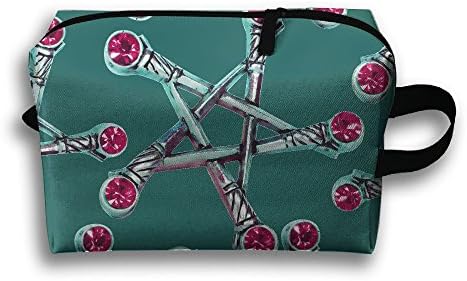 Pentagram Of Wands Women Men Zipper Travel Cosmetic Bags Large Makeup Shaving Kit OrganizerSturdy Toiletry Pouchs