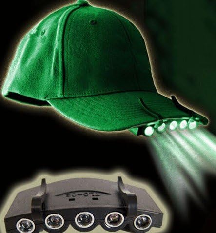 Clip-on 5-led Head Cap Hat Light Lamptorch Fishing Camping Hunting Outdoor Lamp
