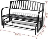 vidaXL Swing Bench - 2-Person Rocking Chair, Weather-Resistant Steel view 2