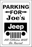 Anchor Graphix Jeep Parking Sign/Jeep Sign Personalize Name Free 8x12