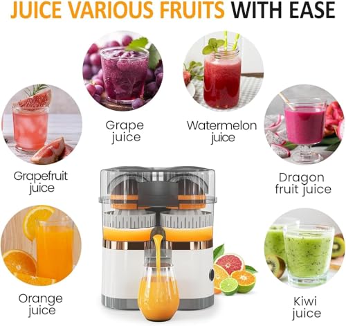 Dual-Head Electric Citrus Juicer, Portable Lemon Squeezer, Orange Juicer for Fresh Orange, Lemon, Lime, Kiwi, Grapefruit