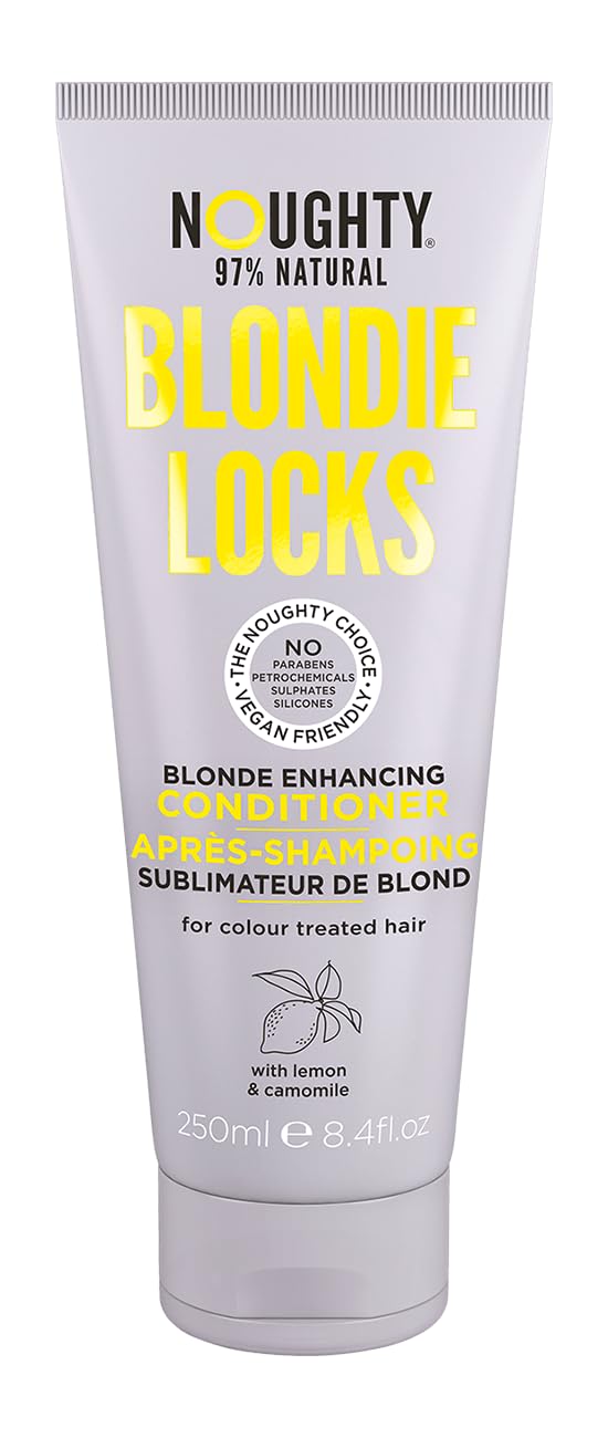 Noughty Blondie Locks Blonde Enhancing Conditioner, 97% Natural Sulphate Free Vegan Haircare, for Dyed, Highlighted & Colour Treated Hair (250ml)