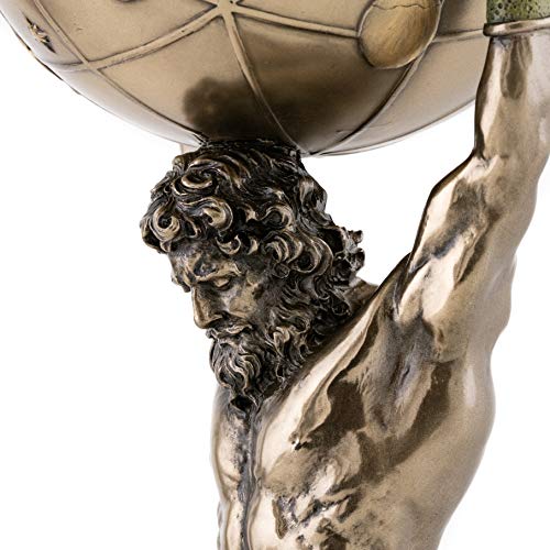 Top Collection Greek God Atlas Statue with Globe Container Roman God
