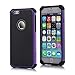 iPhone 6s Case, isYoung® Dual Layer Hard Bumper Full Body Protection Case Cover for Apple iPhone 6/6s 4.7 Inch + Screen Protector + Stylus (Purple+Black)