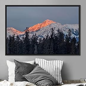 signwin Framed Canvas Wall Art Snow Mountain Cool...