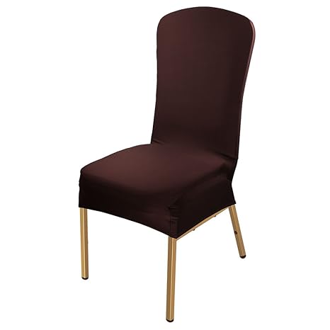 ISWEES Stuhl Husse 6 Stück, Universell Stuhlhussen Stretch Stuhl Husse Stuhlbezug Stuhlüberzu,Gedruckt Baumwolle (Dunkelbraun