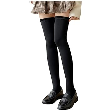 Amazon Com Shmei Women S Thigh High Socks Leggings Socks Winter Plus Velvet Warm Tube Calf Socks Over Knee Socks Black Beauty