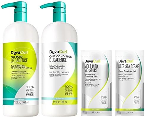 DevaCurl One Condition No-Poo Decadence 32oz DUO With FREE 1oz Deep Sea Repair &amp; Melt Into Moisture Travel Packs