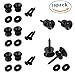 Pakala66 Metal Strap Lock Buttons End Pins with Mounting Screws for Electric Acoustic Guitar, Bass, Ukulele Pack of 10-Black