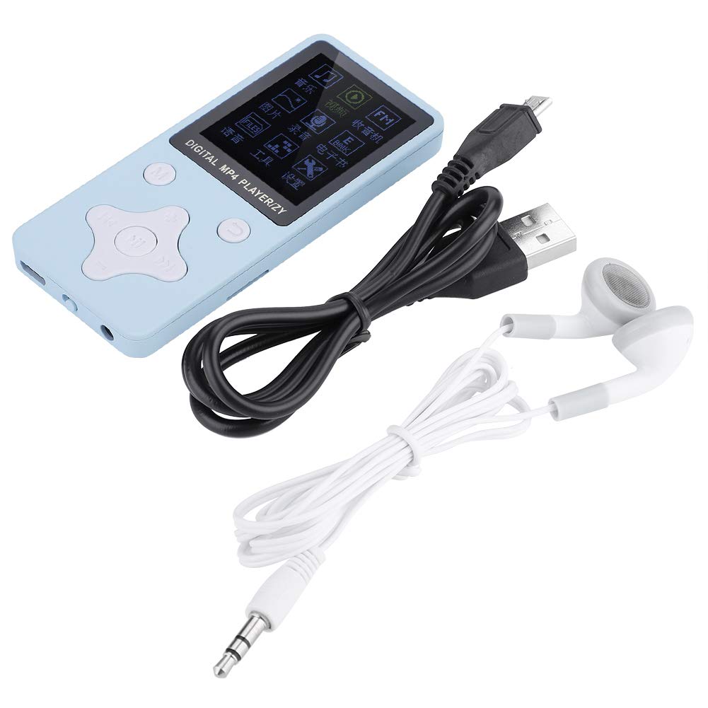 Denash MP3 MP4 Music Player, Mini Portable Lossless HIFI Music Digital Audio Player with Headphone(Blue)