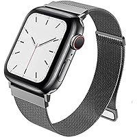 RoxDa Compatible with Apple Watch Band 44mm 42mm 40mm 38mm Women and Men,Stainless Steel Mesh Loop Magnetic Clasp…