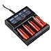 8Amps Fast Charger for 4 Slots, Single Slot Max 3 Amps, with STN Screen Display, Support 26650 21700 18650 16340 Li-ion Battery, LiFePO4 and NIMH/NICd, Folomov A4 Charger