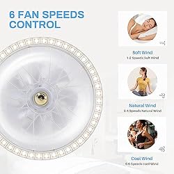KINGTORO Modern White Ceiling Fans with Lights