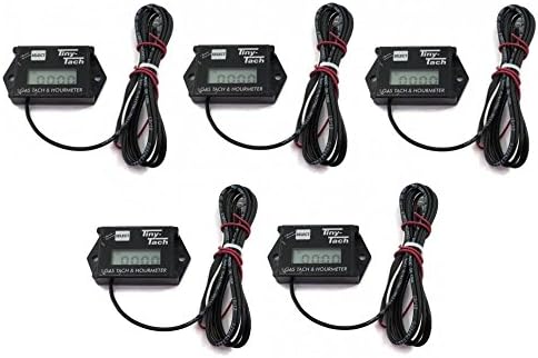 (5) Tiny Tach TT2A Digital Hour Meter Tachometer Adjustable Resettable Job Timer by The ROP Shop