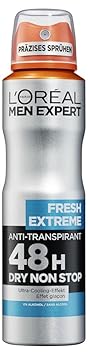 L'Oreal Men Expert Deo Spray Fresh Extreme, 48H Schutz, Reguliert Schweißbildung und bekämpft Körpergeruch, frischer, langanh