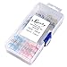 80pcs Solder Seal Wire Connectors, Sopoby Heat Shrink Butt Terminals, Insulated Waterproof Automotive Marine Electrical Connector Set (30Red 30Blue 15White 5Yellow)