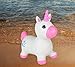 Kicko Inflatable Bouncing Unicorn - 22 inches Animal Riding Bouncy Hoppers for Girls - Ride On Bouncy Animal Play Toys, Inflatable Hopper for Kids, Toddlers, Boys or Girls