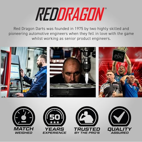 RED DRAGON Javelin Spectron - Premium Tungsten Steeltip Darts Set with Dart Flights and Dart Shafts (Stems) - Available in 20g, 22g, 24g, 26g
