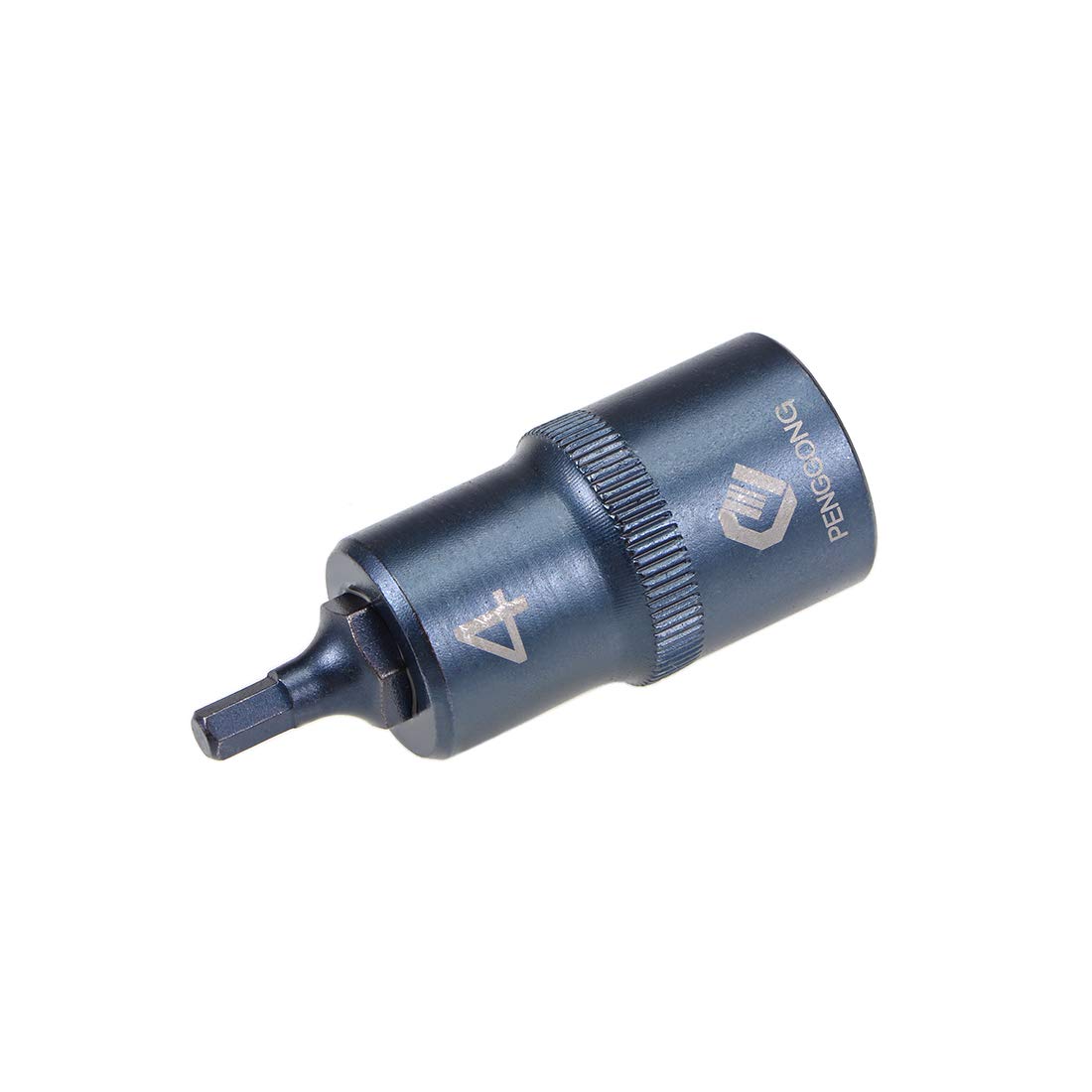 sourcing map 1/2" Drive x H4 (4mm) Hex Bit Socket, S2 Steel Bits, CR-V Sockets Metric 2" Length (for Hand Use Only) Blue