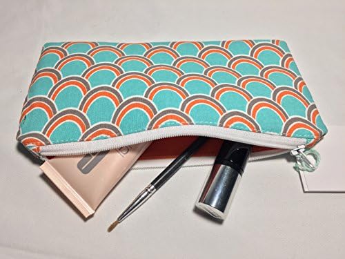 Teal and Orange Small Makeup Bag
