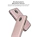 TJS Samsung Galaxy A6 Case [Tempered Glass Screen Protector] Hybrid Shockproof Resist Drop Protection Phone Case Cover Metallic Brush Finish Hard Inner Layer (Rose Gold)