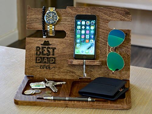 Fathers day, fathers day gifts, docking station, dad gift, father gift, dock station, birthday gift, husband gift, gift for men, mens gift, nightstand vallet, iPhone stand