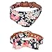 Fourhorse Small Dog and Cat Collars with Cute Blue Flowers Bandana and Bowtie , Adjustable Buckle Soft and Comfortable