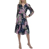 sachin and babi light blue dress DKNY Flutter Sleeve Tie Waist Midi Dress main image 1