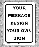 BA IMAGE Personalized Custom White 007 Aluminum Metal Sign with Your Name! (9x12 White w/Black, Vertical)