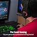 Etekcity Comfortable H5GX Over Ear Stereo Professional Headphone Headset with Mic, LED Light & Adjustable Headband, for PC & MAC (Black&Red)
