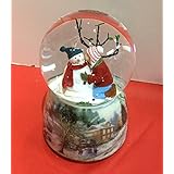 Charming Kids Kissing Snowman Musical 5 x 3.25 Resin Decorative Table Top Snow Globe