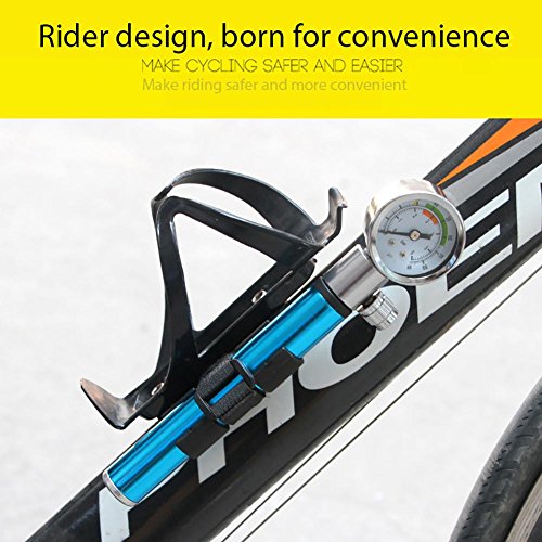 image for Aolvo Mini Bike Pump with Tire Pressure Gauge, Presta Schrader Univers