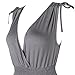 Costyleen Women's Modal Cotton Casual Low-cut V-neck Pure Color Above Knee Dress Dark Gray M