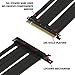 LINKUP {35 cm) PCIE 3.0 16x Shielded Extreme High-Speed Riser Cable Port Extension PCIE Card┃Black┃Left Angle┃3.0 Gen3 Compatible