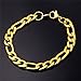 U7 Jewelry 18K Gold Plated Men's Figaro Chain Bracelet,9MM,20CM