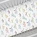 Carousel Designs Watercolor Dinosaurs Crib Sheet - Organic 100% Cotton Fitted Crib Sheet - Made in The USA