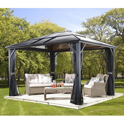 Sojag Meridien Sun Shelter, 12' x 16', Charcoal (500-5157871)