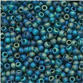 Toho Round Seed Beads 11/0 #167BDF 'Transparent Rainbow Frosted Teal' 8 Gram Tube