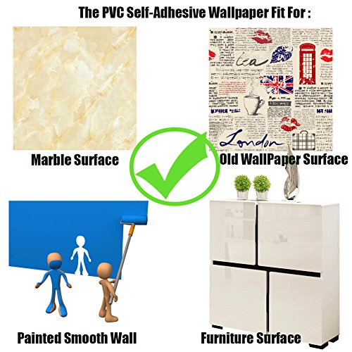 Black White Marble Contact Paper Backsplash Film Peel and Stick Countertops Vinyl Wallpaper Sticker Contact Paper Self-Adhesive Shelf Liner for Kitchen Wall Table Surface Decor 23.62"X393.7" Roll - Thumbnail 6