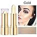 3 Colors Illuminator Highlighter Makeup Sticks Cosmetics Whitening Cream Contour Concealer Sticks Shimmer Foundation Stick Face Cheeks Eye Nose Highlight Concealer Pen，Gold, silver and brown (3 PCS)