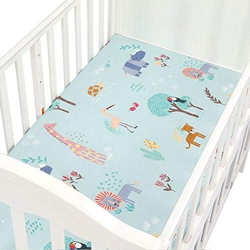 WooyMoo Crib Fitted Sheets,2Pack Super Soft Breathable Crib Cot Sheets Set, 100% Cotton Multi-Color Optional Baby Bedding for Most cot Mattress 70 x 130 x 22cm