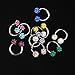 IPINK 2 Pieces Gems Horseshoe Barbell (Nipple, Ear) 20 Gauge 1/2