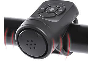 LESOVI Electric Bike Horn Bicycle Bell 140DB Loud Cycling Horn for Adults and Child 4 Sound Modes +Vibration Alarm Rechargeable Waterproof Smart Bike Horn for Mountain Bike, Road Bike, Scooters