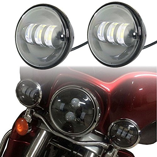 LED Passing Lights, 4-1/2″ 4.5 inch 60W LED Fog Lights Smoke Lens Cree LED Auxiliary Lights for Jeep Tractor Boat Harley Motorcycle Driving Offroad Lamp