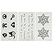[18 Sheets] Small Black Removable Waterproof Temporary Tattoos Body Art Sticker Sheet Paper for Kids Men Women Adults Girls (Spider Scorpio Cross Crown Letters Gun Stars Quotes Queen Sword Paw Print)
