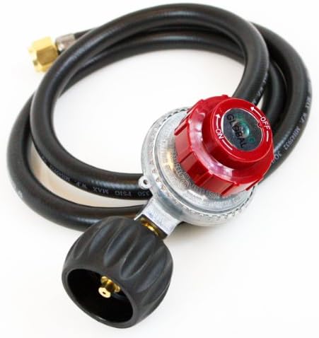 I_S IMPORT 4.5 FT 20PSI Propane LPG Regulator & High Pressure Hose for BBQ Burner UL Listed