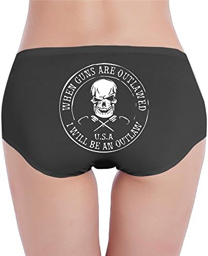 When Guns Are Outlawed. I Will Be An Outlaw Graphic Print Low Waist Woman Tee Underwear Collection Sexy Underwear