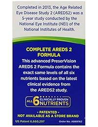 Bausch + Lomb PreserVision AREDS 2 Eye Vitamin & Mineral Supplement Soft Gels, 120 Count Bottle